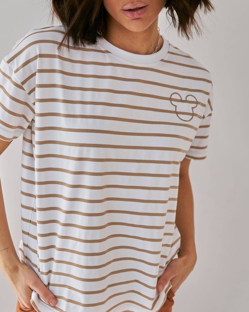 Футболка у смужку з вишивкою, міккі - Wear Me