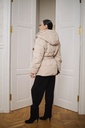 Жіноча куртка-пуховик «Oversize» з поясом та відкладним коміром