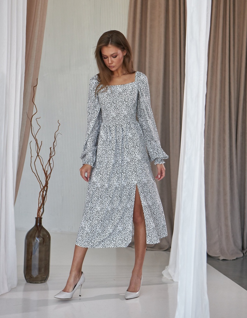 Сукня мiдi з розрiзом та довгим рукавом - Wear Me