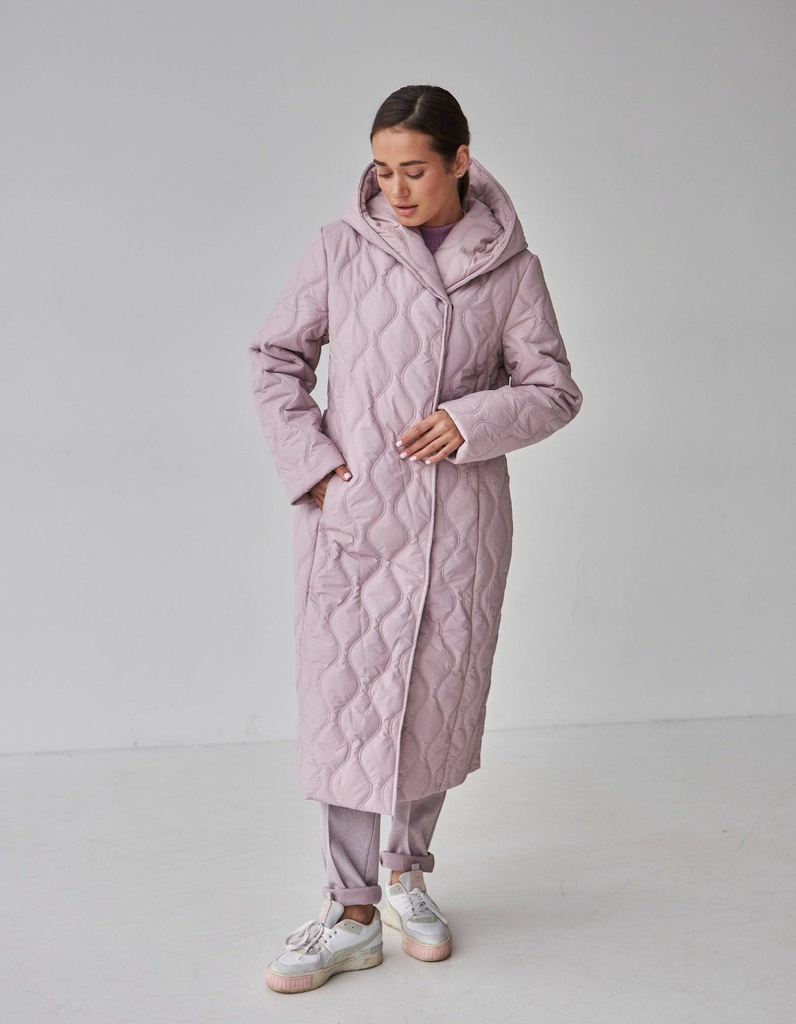 Пальто жіноче вільне стьобане під пояс - Wear Me